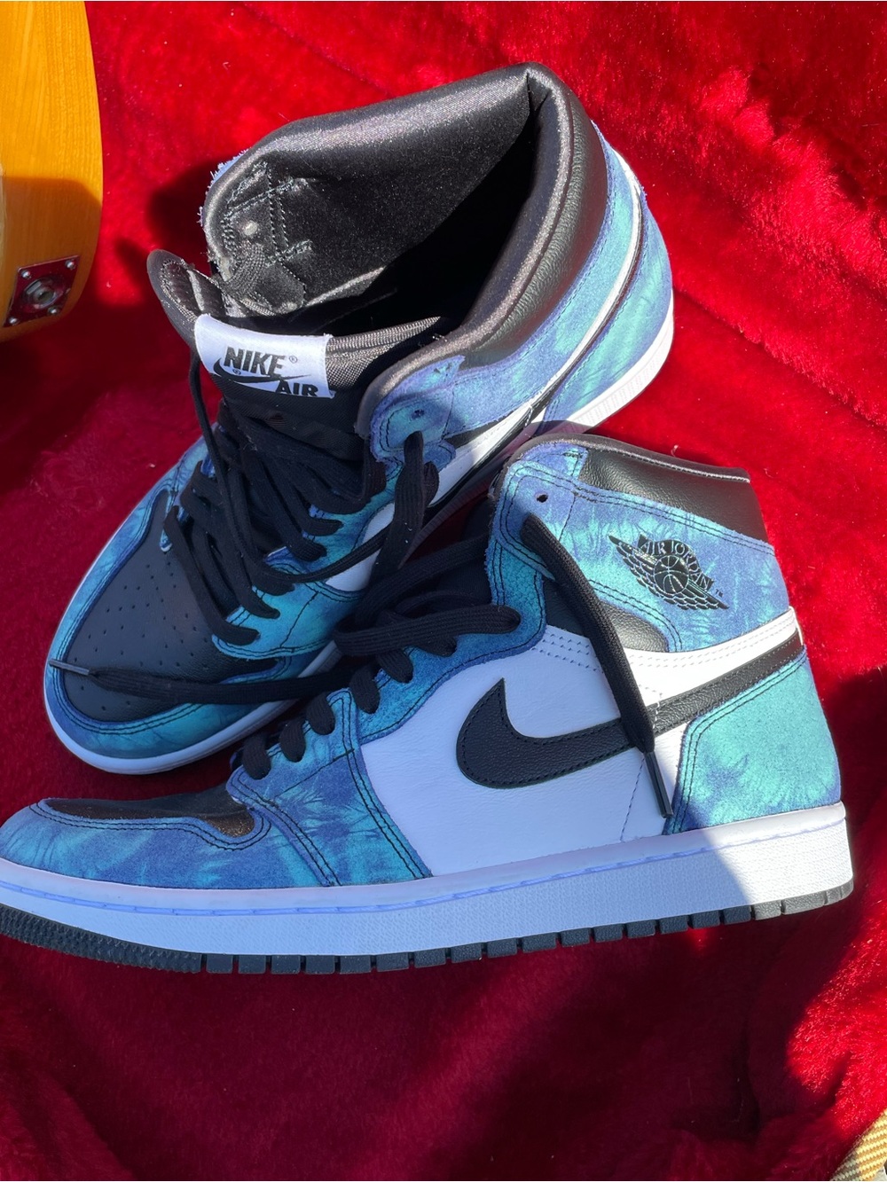 Jordan Air High-Top Sneakers in Turquoise/Black/White